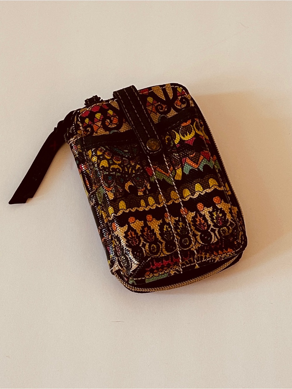 Sakroots Black Multicolor Patterned Zip Wallet